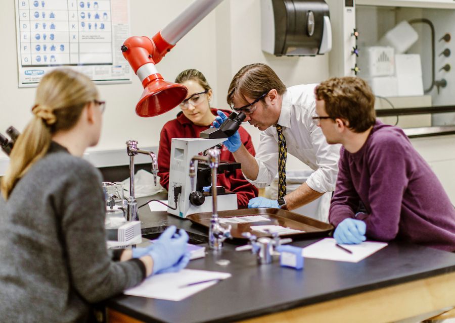 Faculty in the lab