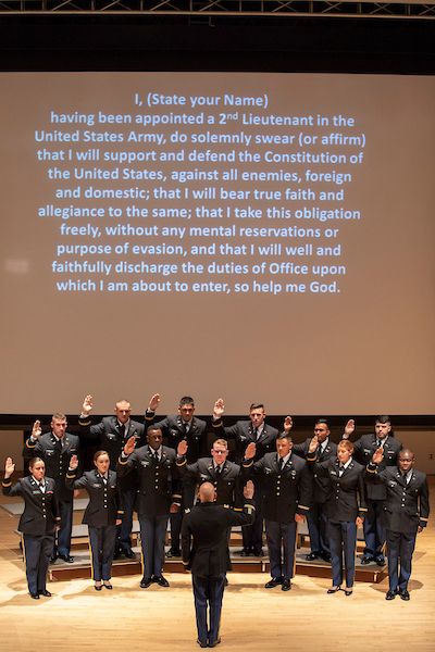 A group of cadets at graduation